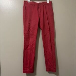 Ralph Lauren Polo Pants Mens Size 30x32 Red Chino Khakis Stretch Slim Fit Preppy